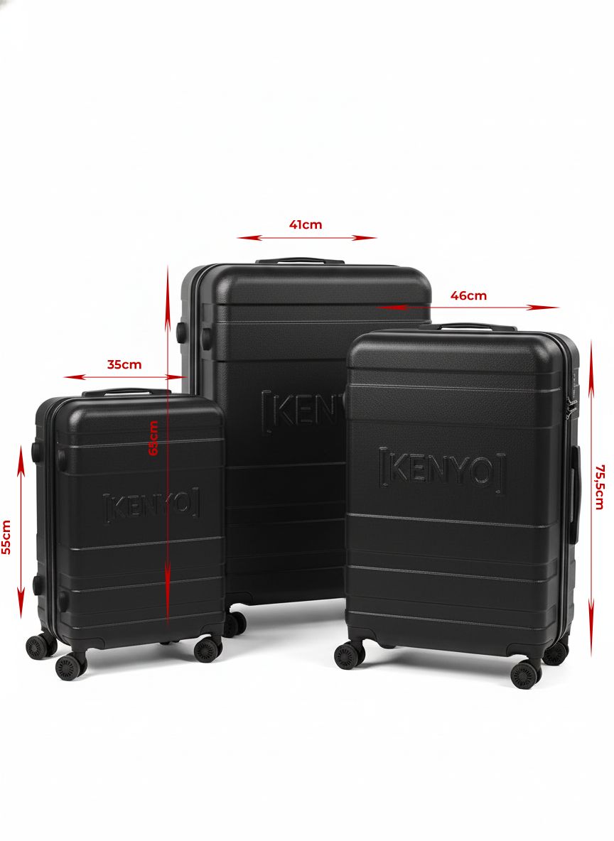 Ensemble 3 valises "NOIR"
