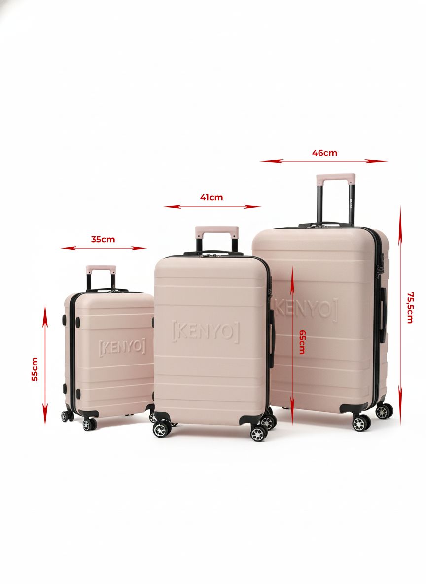 Ensemble 3 valises "ROSE"