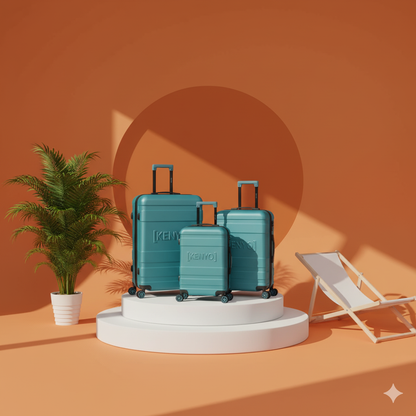 Ensemble 3 valises "VERT"