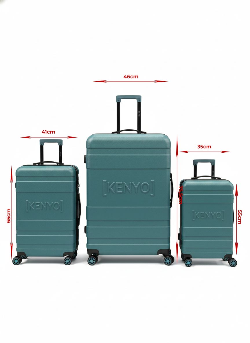 Ensemble 3 valises "VERT"